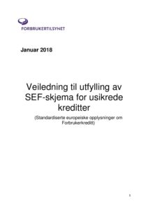 Veileder Til Utfylling Av SEF-skjema (327696) - FERDIG - Forbrukertilsynet